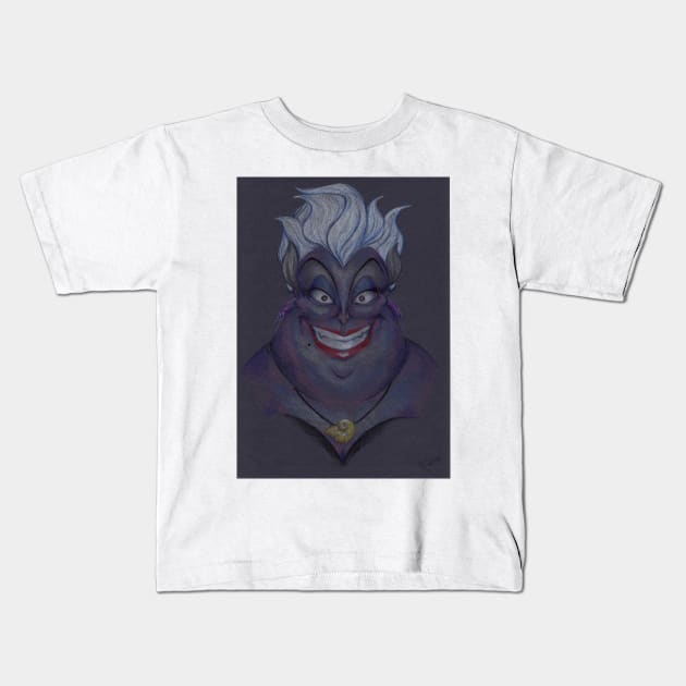 Ursula The Sea Witch Kids T-Shirt by Bevis Musson